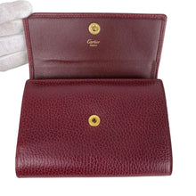 Load image into Gallery viewer, CARTIER MUST CLASP TRI-FOLD WALLET CLASP CLOSURE COMPACT WALLET - 01481