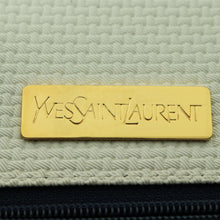 Load image into Gallery viewer, Yves Saint Laurent Gold Logo Navy & White Pochette Shoulder Bag - 01350