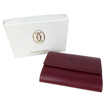 Load image into Gallery viewer, CARTIER MUST CLASP TRI-FOLD WALLET CLASP CLOSURE COMPACT WALLET - 01481
