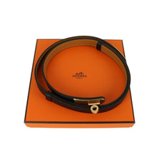 Load image into Gallery viewer, Hermes Kelly 18 Leather Belt Black Rosegold - 01448