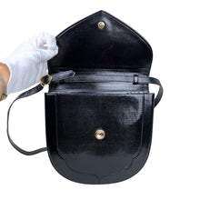 Load image into Gallery viewer, Yves Saint Laurent LIZARD SEMICIRCLE BLACK SHOULDER BAG - 01502