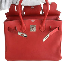 Load image into Gallery viewer, HERMES BIRKIN 30 TOGO SILVER BUCKLE SQUARE H - 01492