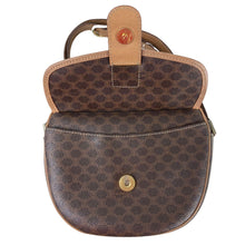 Load image into Gallery viewer, CELINE BAG SHOULDER POCHETTE MACADAM FLAP PVC LEATHER M13 BROWN -01468