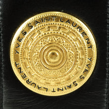 Load image into Gallery viewer, Yves Saint Laurent Gold Logo Black Shoulder Bag - 01352
