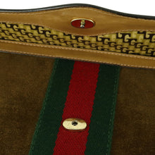 Load image into Gallery viewer, Gucci Brown Sherry Line 37039 3088 Suede Leather Clutch Bag - 01422