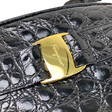 Load image into Gallery viewer, Salvatore Ferragamo VARA DH-213096 SHOULDER BAG EMBOSSED LEATHER BLACK - 01488