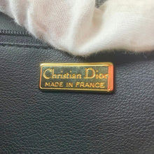 Load image into Gallery viewer, CHRISTIAN DIOR NAVY GOLD HARDWARE LEATHER VINTAGE SHOULDER BAG - 01485