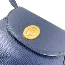 Load image into Gallery viewer, CHRISTIAN DIOR NAVY GOLD HARDWARE LEATHER VINTAGE SHOULDER BAG - 01485