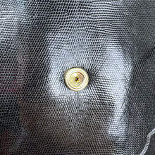 Load image into Gallery viewer, Yves Saint Laurent LIZARD SEMICIRCLE BLACK SHOULDER BAG - 01502