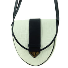 Load image into Gallery viewer, Yves Saint Laurent Gold Logo Navy & White Pochette Shoulder Bag - 01350