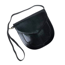 Load image into Gallery viewer, Yves Saint Laurent LIZARD SEMICIRCLE BLACK SHOULDER BAG - 01502