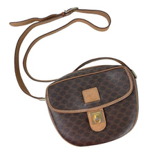 Load image into Gallery viewer, CELINE BAG SHOULDER POCHETTE MACADAM FLAP PVC LEATHER M13 BROWN -01468