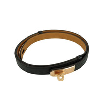 Load image into Gallery viewer, Hermes Kelly 18 Leather Belt Black Rosegold - 01448