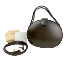 画像をギャラリービューアに読み込む, LOEWE VINTAGE LOGO LEATHER ROUND SHOULDER BAG BROWN - 01491
