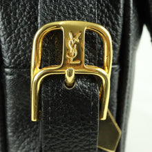 Load image into Gallery viewer, Yves Saint Laurent shoulder bag YSL gold hardware logo embossed Cassandra crossbody leather leather black - 01386