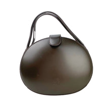 画像をギャラリービューアに読み込む, LOEWE VINTAGE LOGO LEATHER ROUND SHOULDER BAG BROWN - 01491