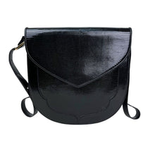 Load image into Gallery viewer, Yves Saint Laurent LIZARD SEMICIRCLE BLACK SHOULDER BAG - 01502
