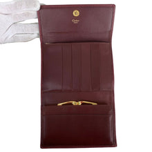 Load image into Gallery viewer, CARTIER MUST CLASP TRI-FOLD WALLET CLASP CLOSURE COMPACT WALLET - 01481