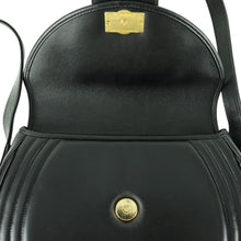 Load image into Gallery viewer, Yves Saint Laurent Gold Logo Black Shoulder Bag - 01352