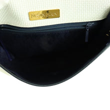Load image into Gallery viewer, Yves Saint Laurent Gold Logo Navy & White Pochette Shoulder Bag - 01350