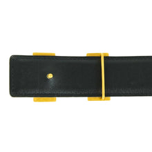 Load image into Gallery viewer, Hermes Brown x Black Leather x Gold-tone H Buckle Thin Belt - 01412
