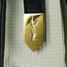Load image into Gallery viewer, Yves Saint Laurent Gold Logo Navy & White Pochette Shoulder Bag - 01350