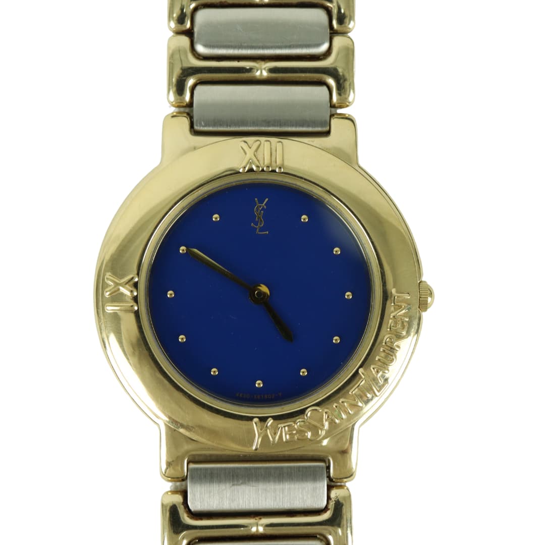 Yves Saint Laurent 4620-E60957 Gold Navy Dial Watch - 01356