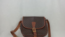 Load and play video in Gallery viewer, Celine Brown Macadam Crossbody Bag - 01433