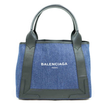 Load image into Gallery viewer, Balenciaga Navy Cabas S Tote Bag in Denim - 00964
