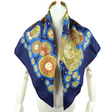 Load image into Gallery viewer, Hermes Carre 90 Le Roy Soleil Navy Scarf - 01266