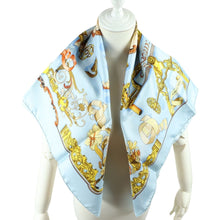 Load image into Gallery viewer, Hermes Carre 90 Cogeaux Sky Blue Scarf - 01280
