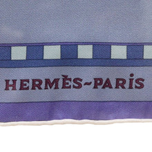 Load image into Gallery viewer, Hermes Sangles en Zigzag Purple Carre 90 Scarf - 01216