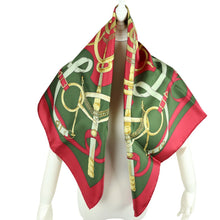 Load image into Gallery viewer, Hermes Carre 90 Eperon D'or Red Green Scarf - 01265