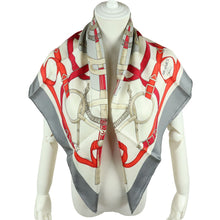 Load image into Gallery viewer, Hermes Carre 90 Eperon D'or Grey Scarf - 01252