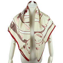 Load image into Gallery viewer, Hermes Carre 90 Au Gre Du Vent Beige Scarf - 01245
