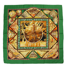 Load image into Gallery viewer, Hermes Carre 90 Au Son Du Tam Tam Green Scarf - 01247