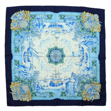 Load image into Gallery viewer, Hermes Carre 90 Azulejos Navy Scarf - 01283