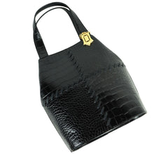 Load image into Gallery viewer, Yves Saint Laurent Lizard Black Tote Handle Bag - 01290