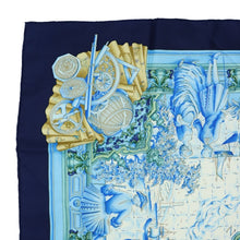 Load image into Gallery viewer, Hermes Carre 90 Azulejos Navy Scarf - 01283