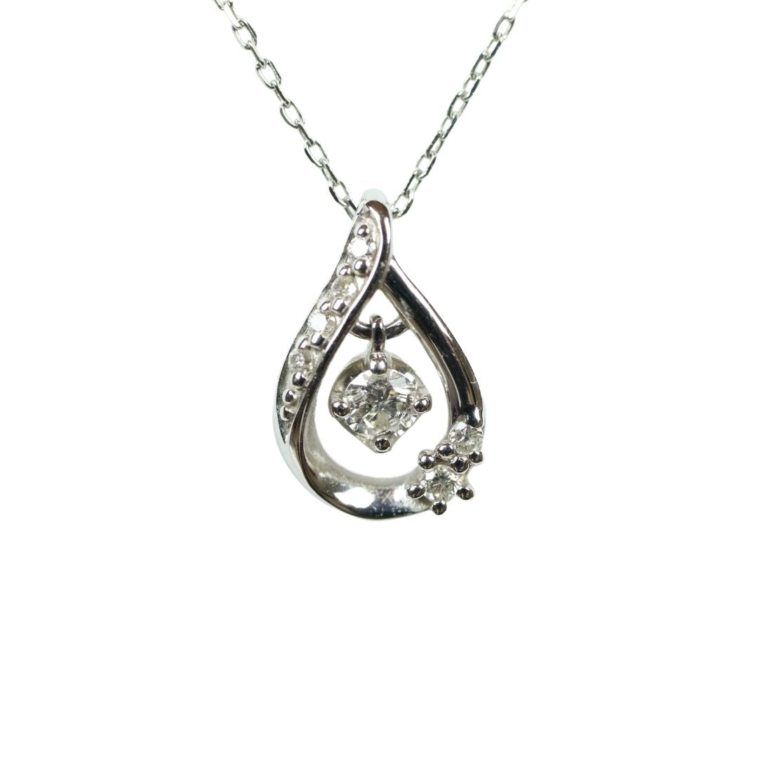 Canal 4℃ K18WG Diamond Necklace with Music Box - 01196