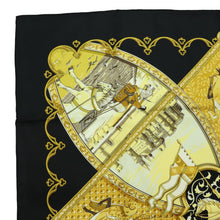 Load image into Gallery viewer, Hermes Carre 90 La Vie a Cheval Black Scarf - 01278