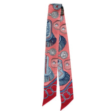 Load image into Gallery viewer, Hermes Epaulettes Pink Rouge Blue Twilly - 01233