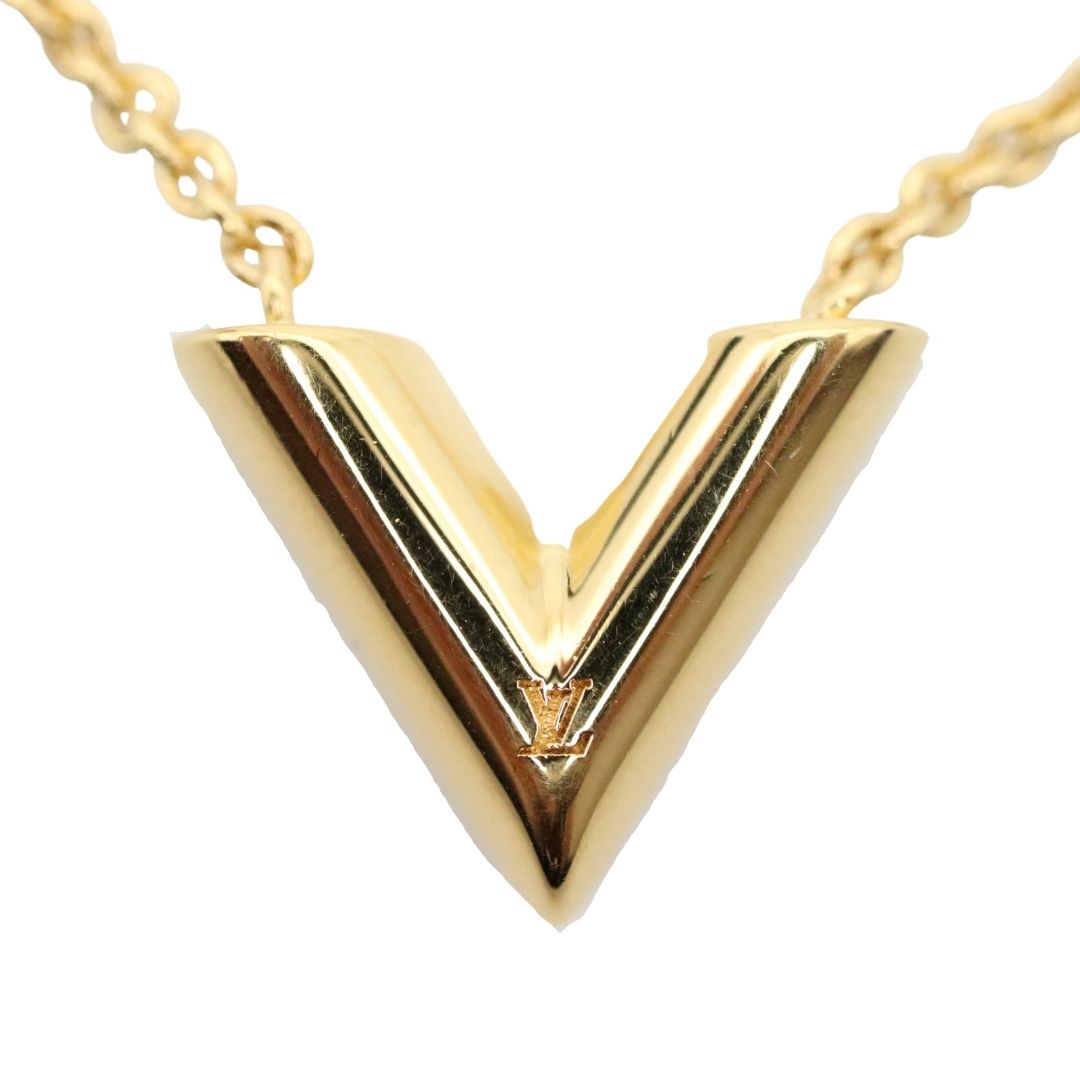 LOUIS VUITTON Essential V Necklace Gold | FASHIONPHILE