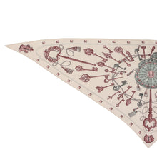 Load image into Gallery viewer, Hermes Pink Les Cles Silk Triangle Scarf - 01173