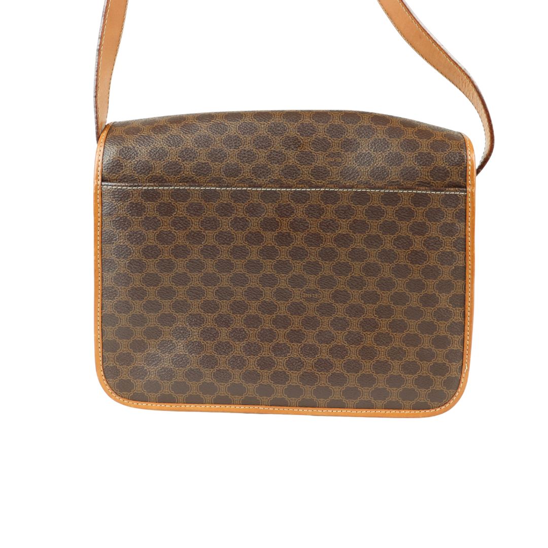CELINE Macadam Backpack Hand Bag M14 Purse Brown PVC Leather