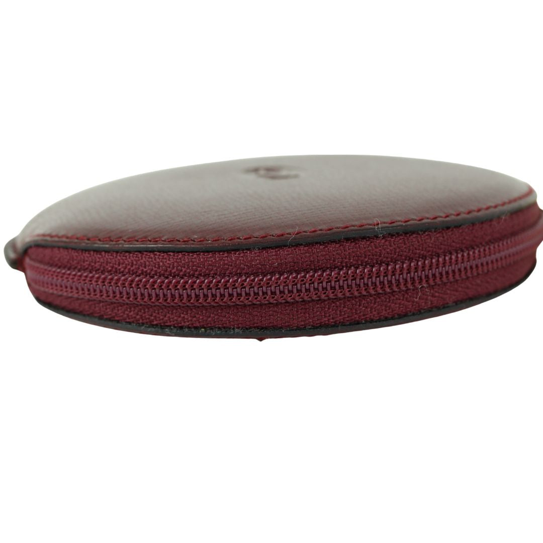 CARTIER Must de Line Round round coin purse Leather Bordeaux/Bordeaux