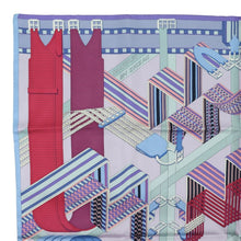 Load image into Gallery viewer, Hermes Sangles en Zigzag Purple Carre 90 Scarf - 01216