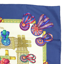 Load image into Gallery viewer, Hermes Carre 90 Les Rubans Du Cheval Blue Scarf - 01254