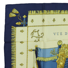 Load image into Gallery viewer, Hermes Carre 90 Vue Du Carrosse De La Galere La Reale Navy Scarf - 01267
