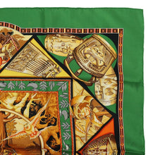 Load image into Gallery viewer, Hermes Carre 90 Au Son Du Tam Tam Green Scarf - 01247